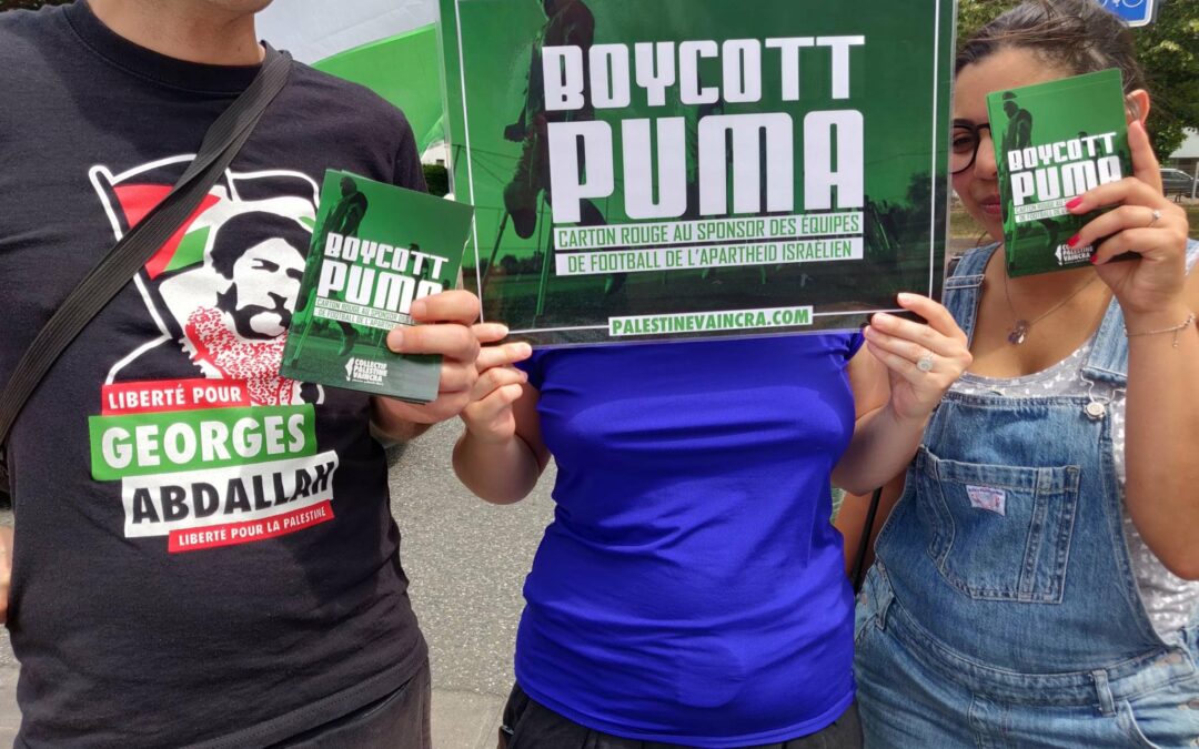 A Toulouse, la campagne #BoycottPuma se poursuit contre les complices de l’apartheid israélien