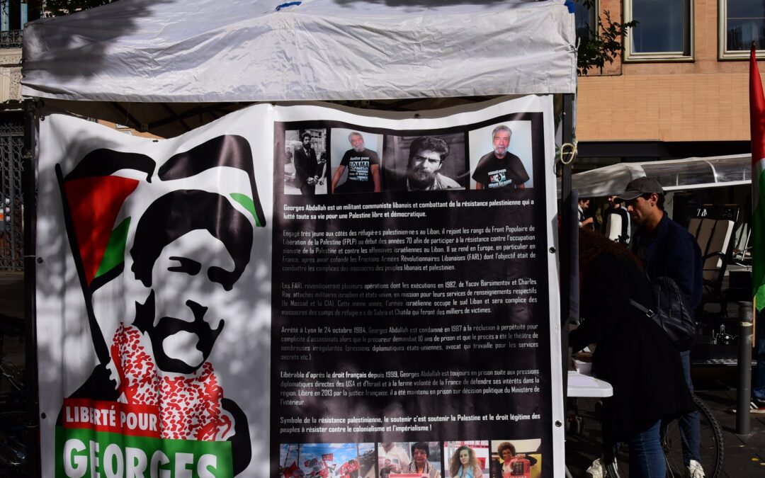 Au coeur du centre-ville de Toulouse, un nouveau Stand Palestine pour la libération de Georges Abdallah
