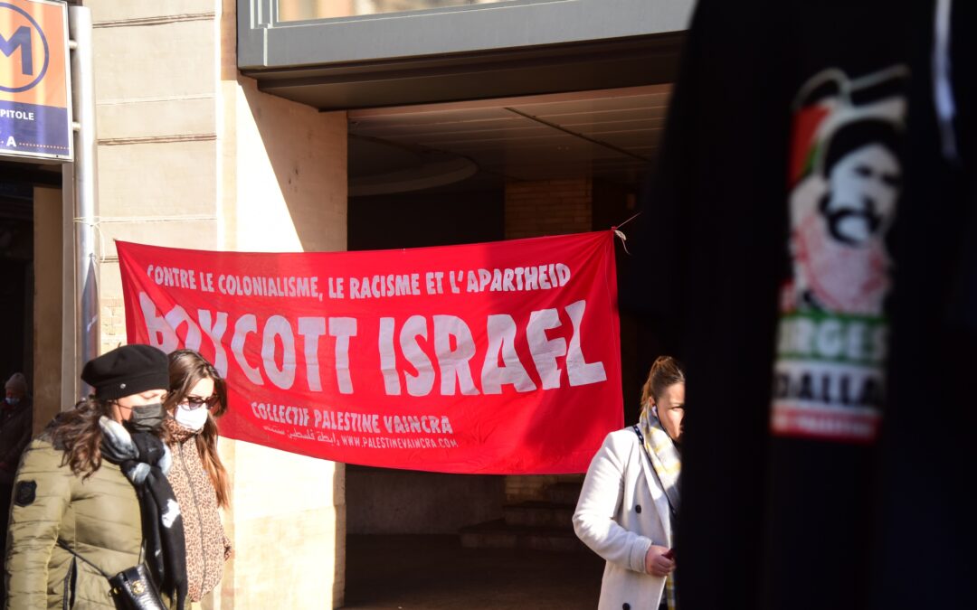 La campagne #BoycottIsrael au cœur du centre-ville de Toulouse en dépit des intimidations de la mairie et des organisations pro-israéliennes