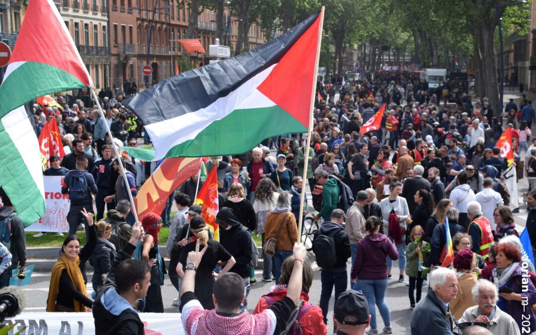 A Toulouse, une manifestation du 1er Mai aux couleurs de la Palestine