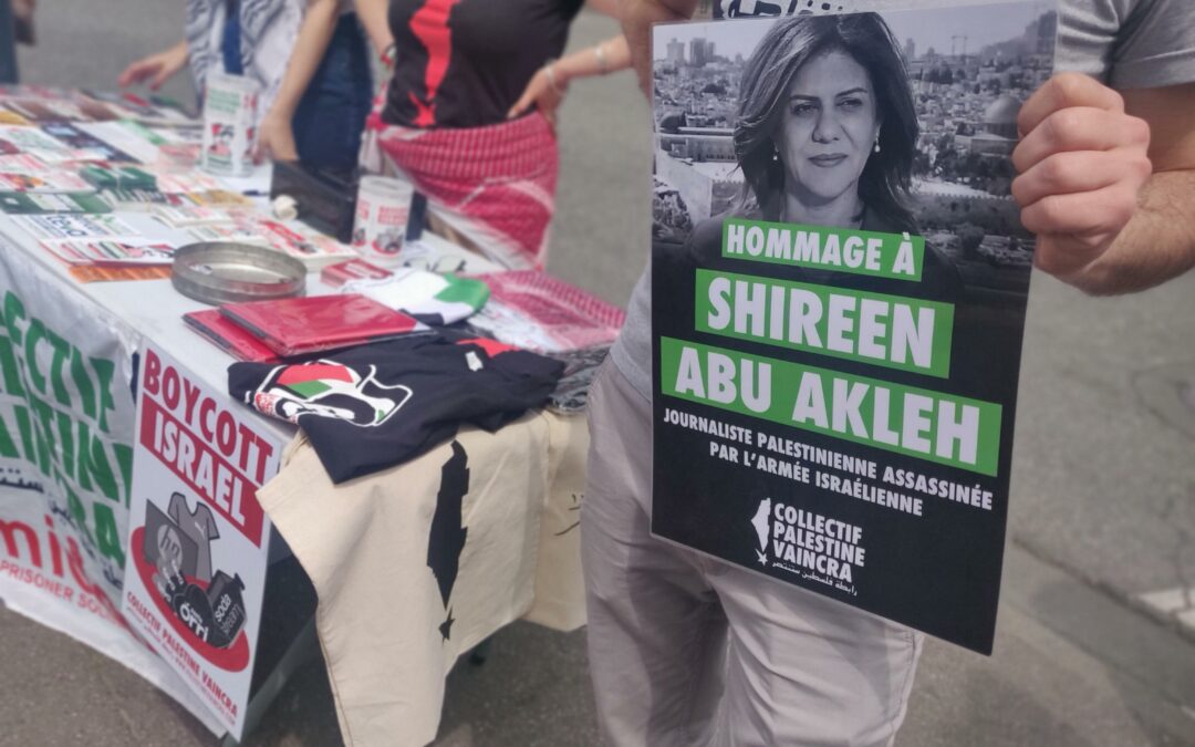 Dans le quartier de Bagatelle à Toulouse, beaucoup de monde rend hommage à la journaliste palestinienne Shireen Abu Akleh