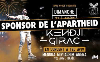 Kendji Girac en concert à Tel Aviv : une opération de promotion de l’apartheid israélien