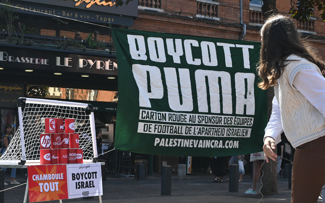 Succès de la nouvelle journée #BoycottPUMA dans le centre-ville de Toulouse