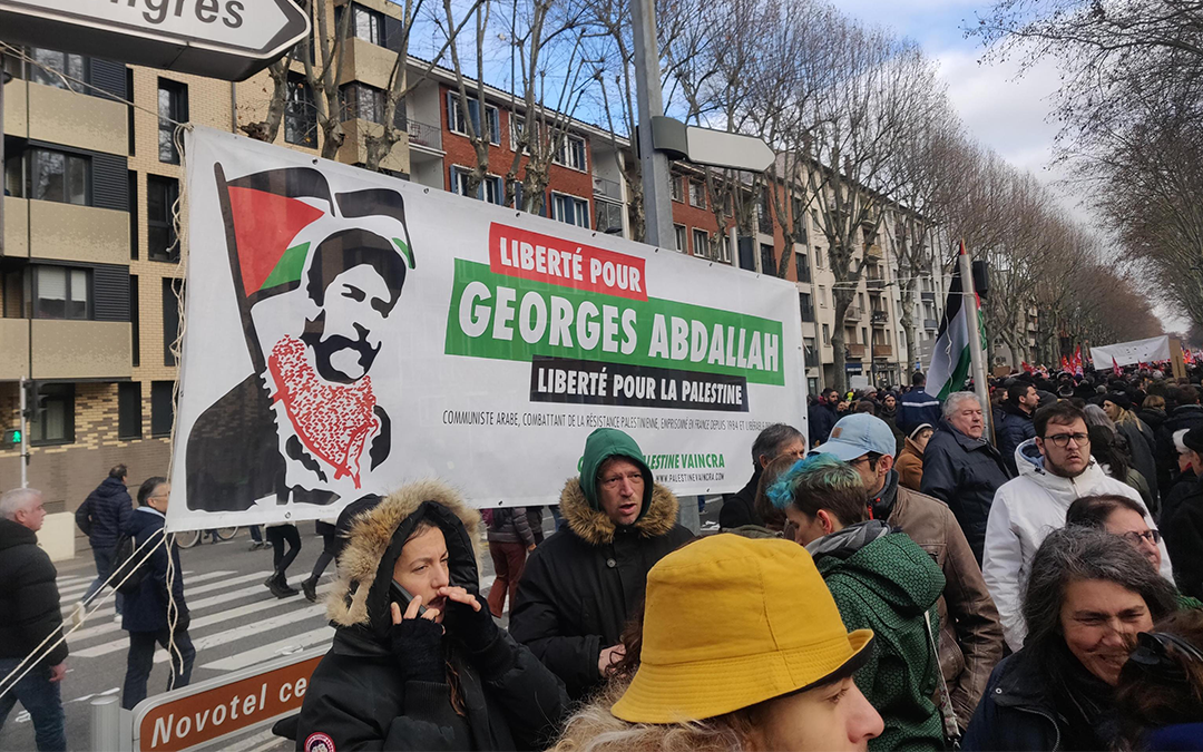 Dans la mobilisation contre la réforme des retraites, la solidarité grandit avec Georges Abdallah et la Palestine !