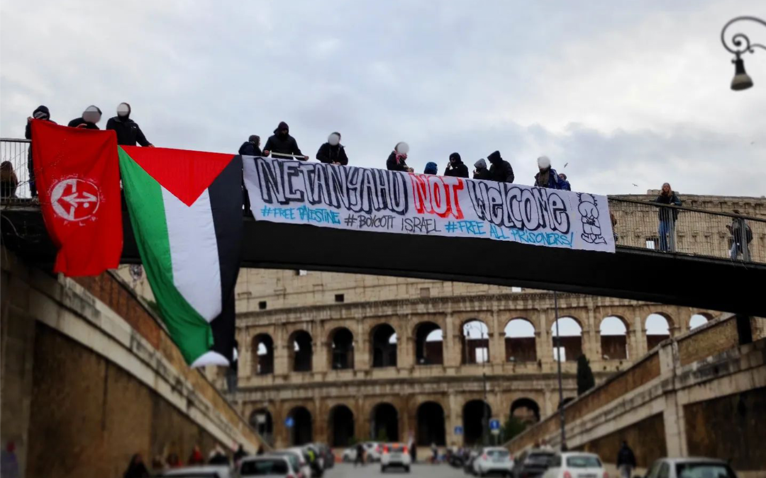 Mobilisation à Rome contre la venue de Netanyahu et pour dénoncer la coopération entre l’Italie et Israël