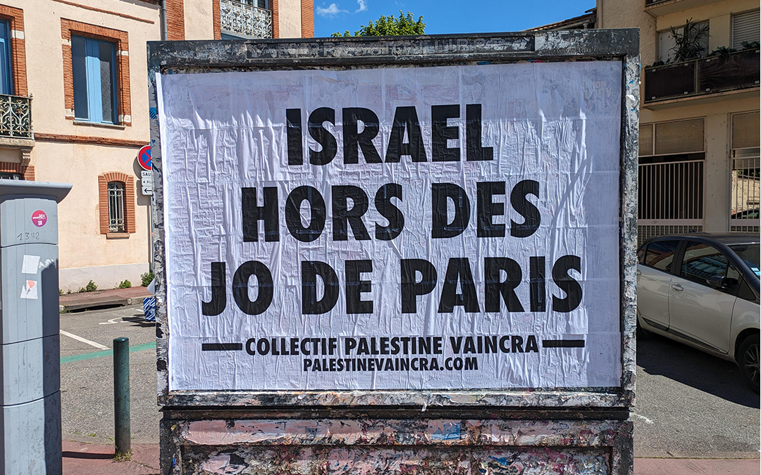 La campagne se développe pour dénoncer la participation d’Israël aux Jeux Olympiques de Paris